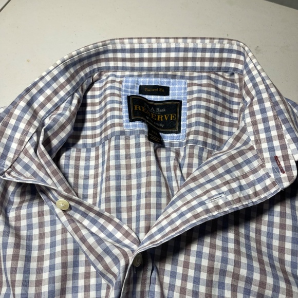 Jos A Bank Men’s Blue and Brown Plaid Shirt. No Tuck. Button Down. XXL - Picture 3 of 8